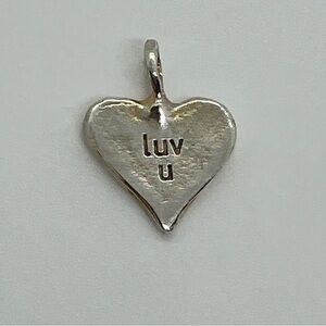 Vtg 925 Sterling Silver I Love You Luv U Charm / Pendant